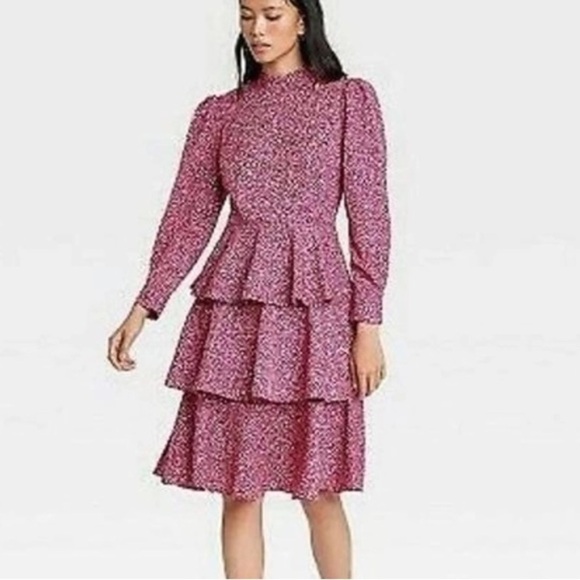 Who what wear‎ dress pink leopard animal print xxl long sleeve - Picture 1 of 7